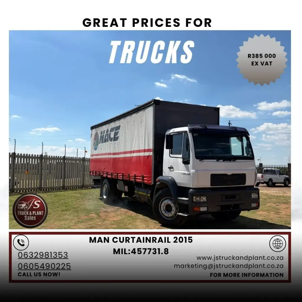 2015 MAN 8ton Curtain Rail Truck
