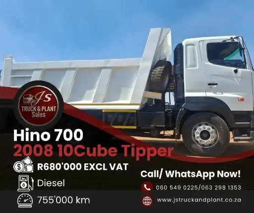 [hino700-2008-10tipper] 2008 Hino 700 10cube Tipper